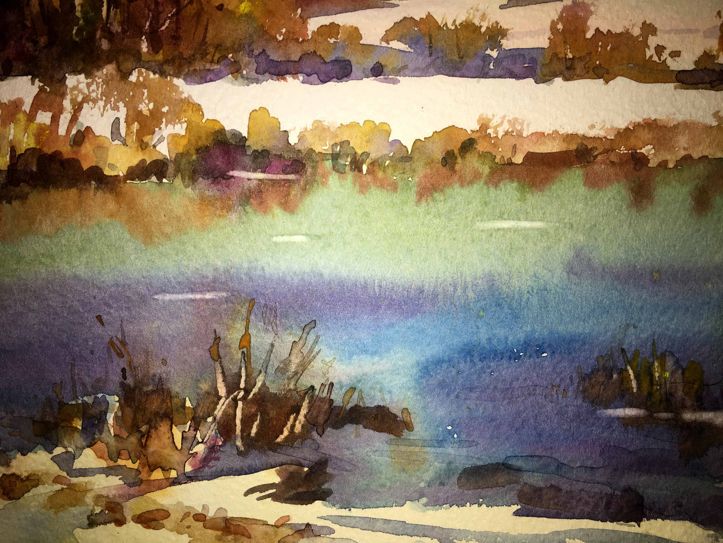 Early spring watercolor painting Viktor Mikhailichenko