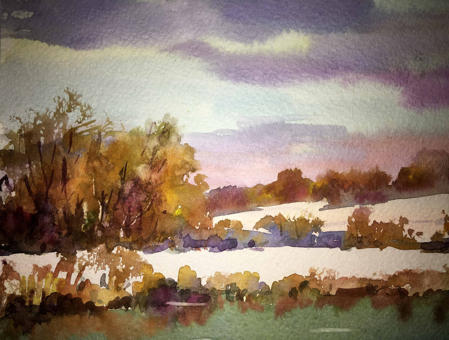 Early spring watercolor painting Viktor Mikhailichenko