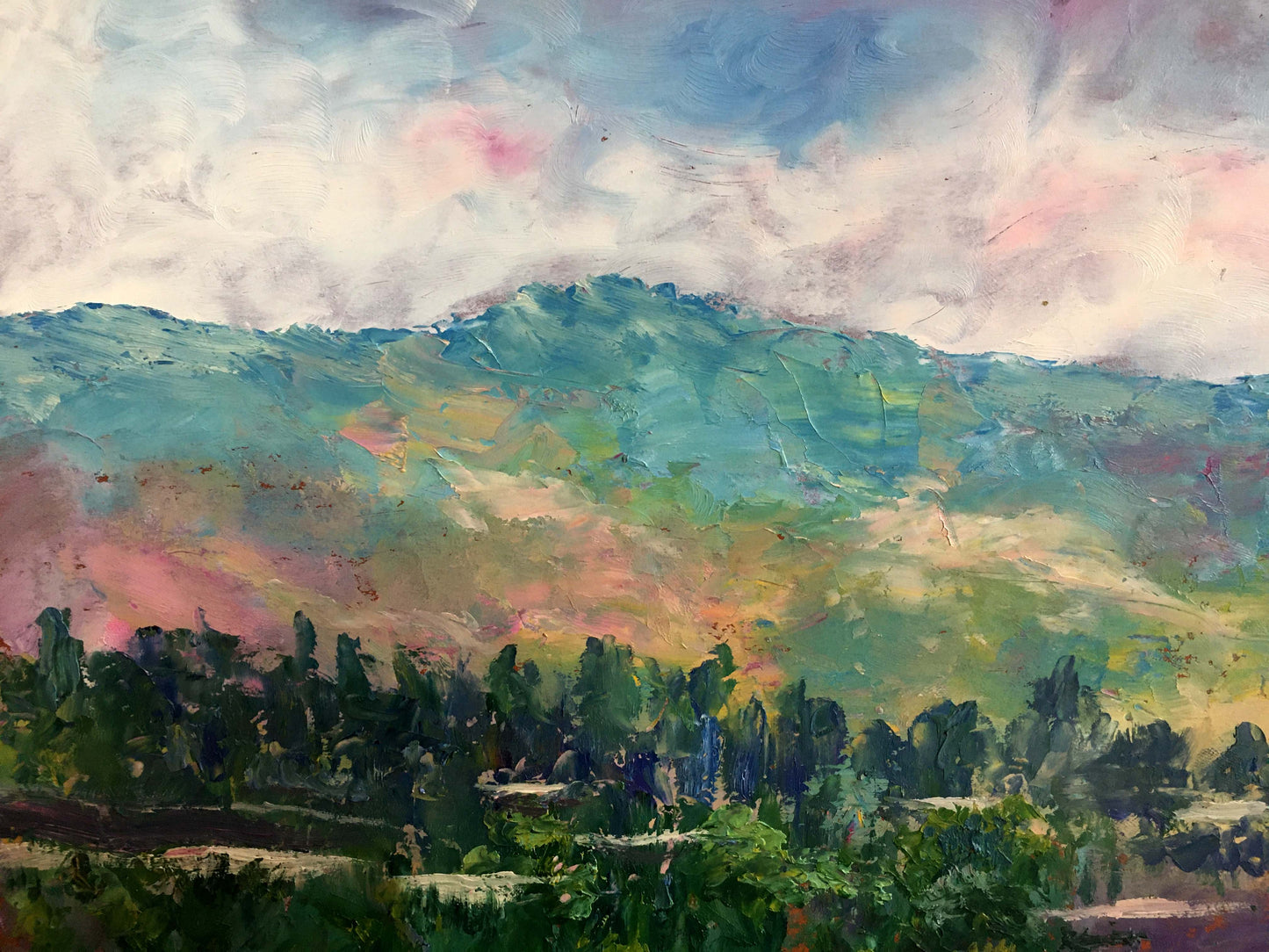 Oil painting A trip to another country Aishokoovk