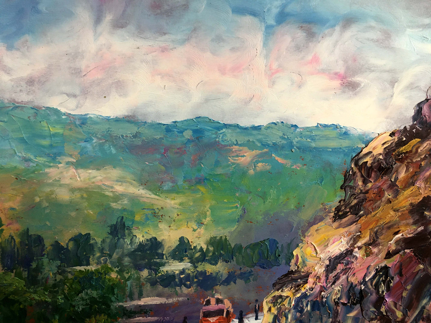 Oil painting A trip to another country Aishokoovk