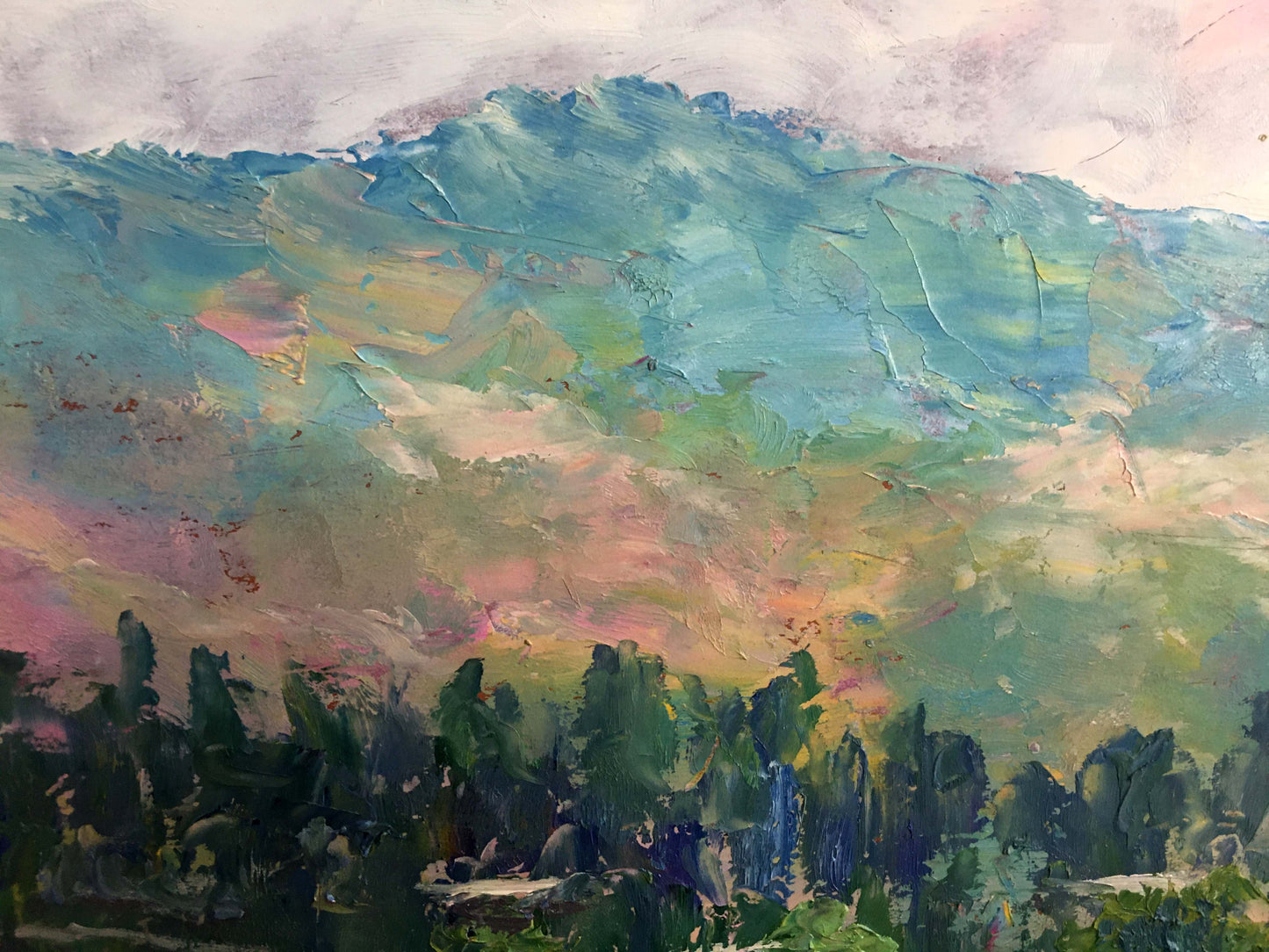 Oil painting A trip to another country Aishokoovk