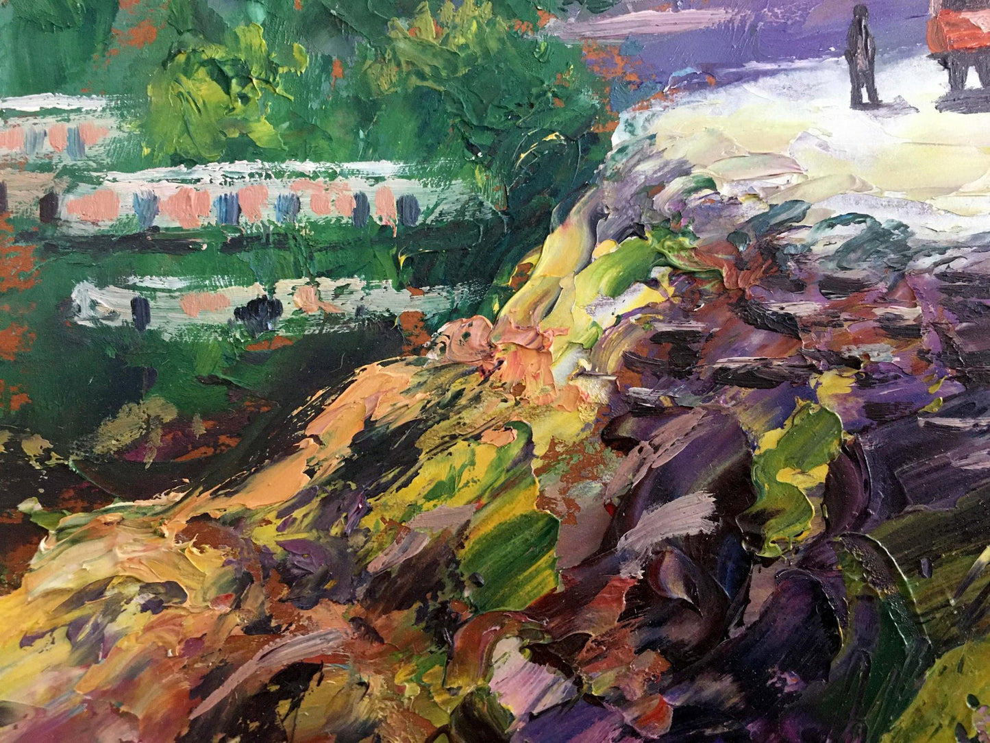 Oil painting A trip to another country Aishokoovk