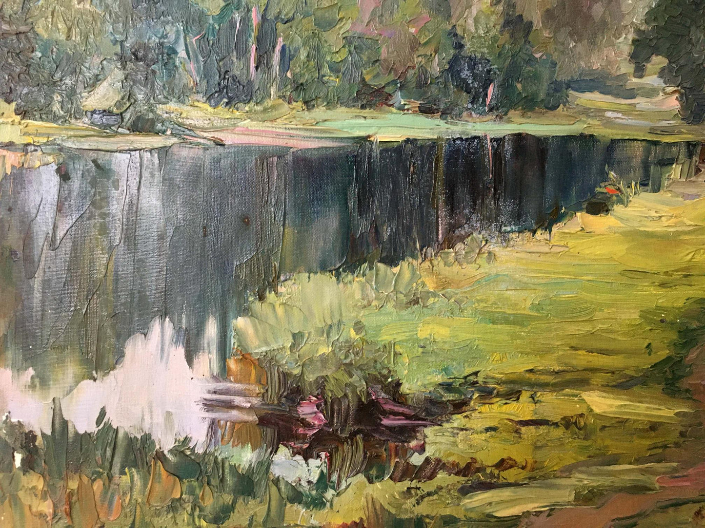 Oil painting River landscape Lednev Dmytro Yakovych