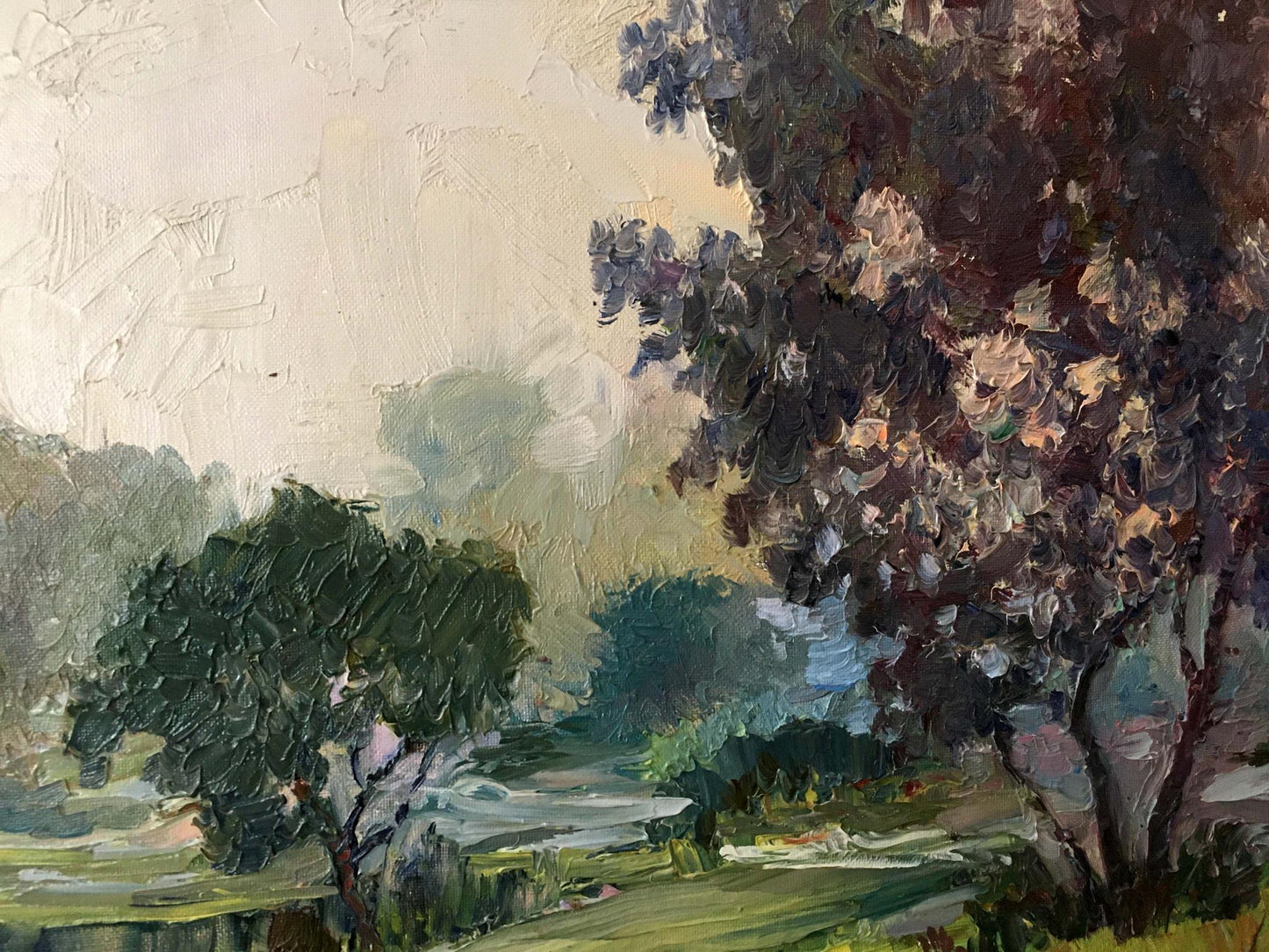 Oil painting River landscape Lednev Dmytro Yakovych