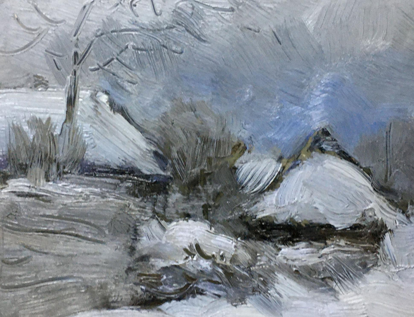 Oil painting Winter landscape Ivan Kirillovich Tsyupka