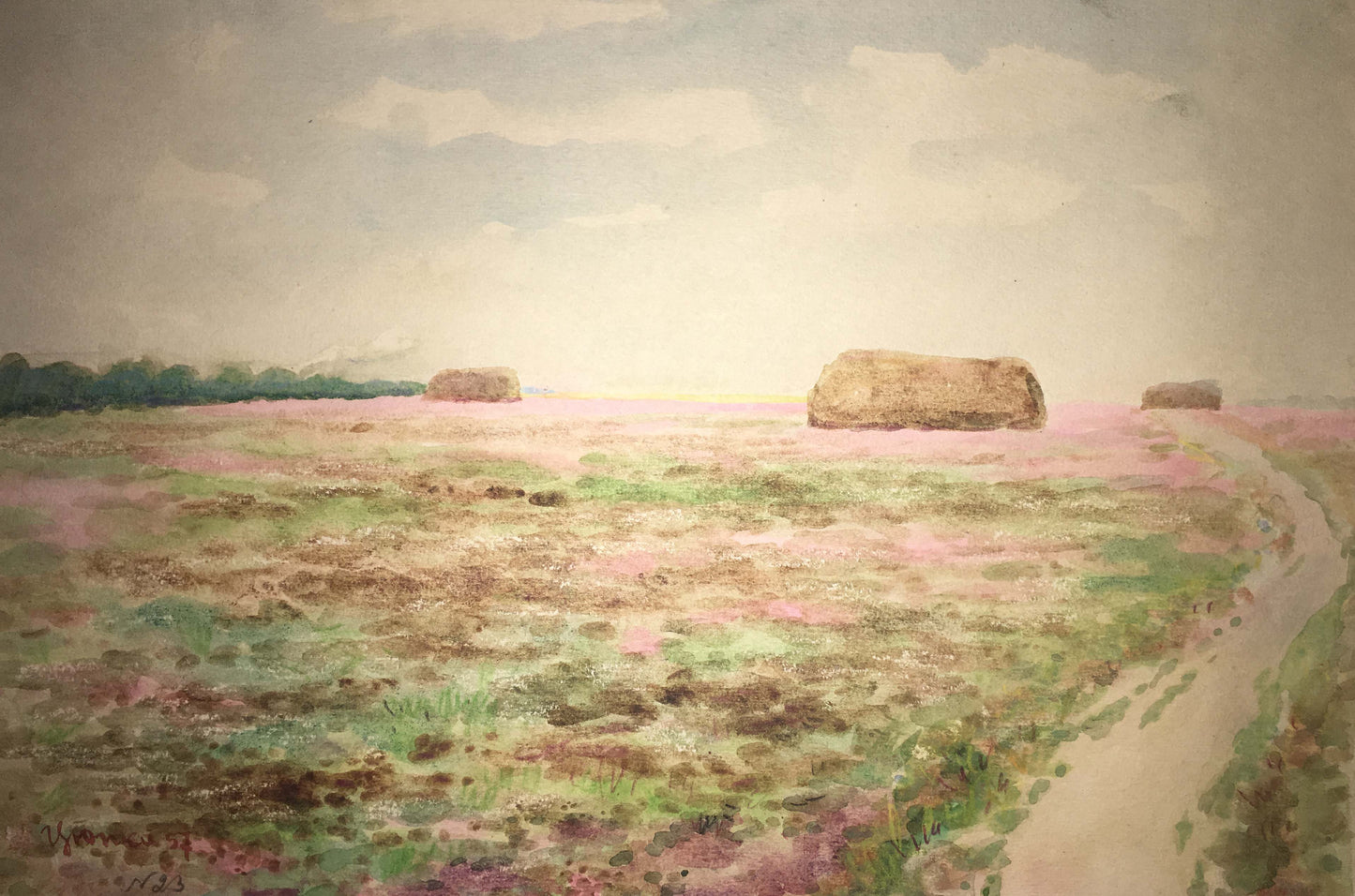 Clover field watercolor painting Ivan Kirillovich Zyupka