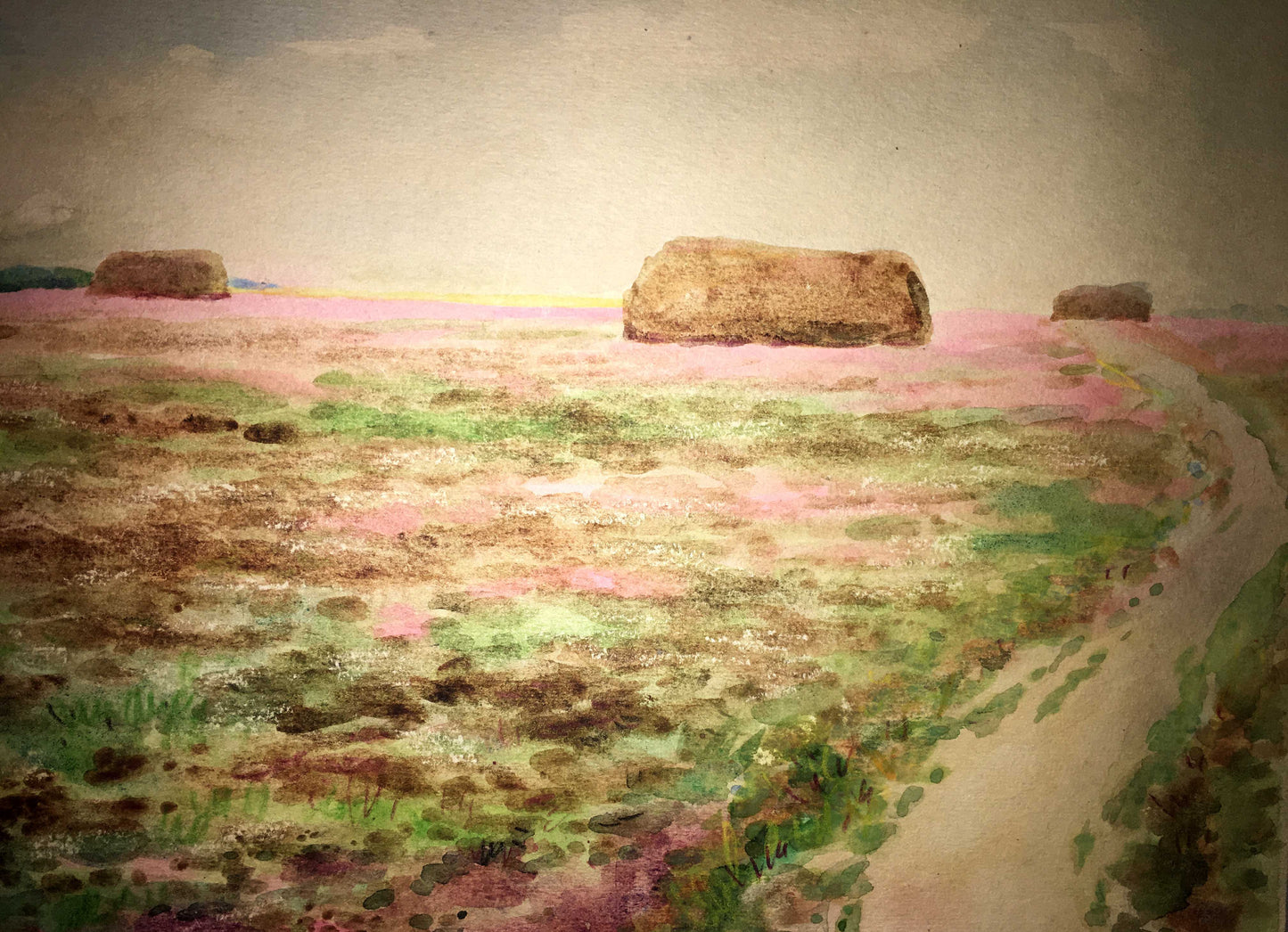 Clover field watercolor painting Ivan Kirillovich Zyupka