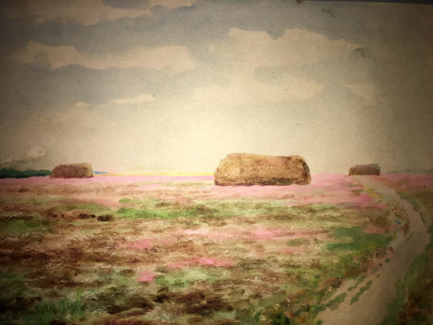 Clover field watercolor painting Ivan Kirillovich Zyupka