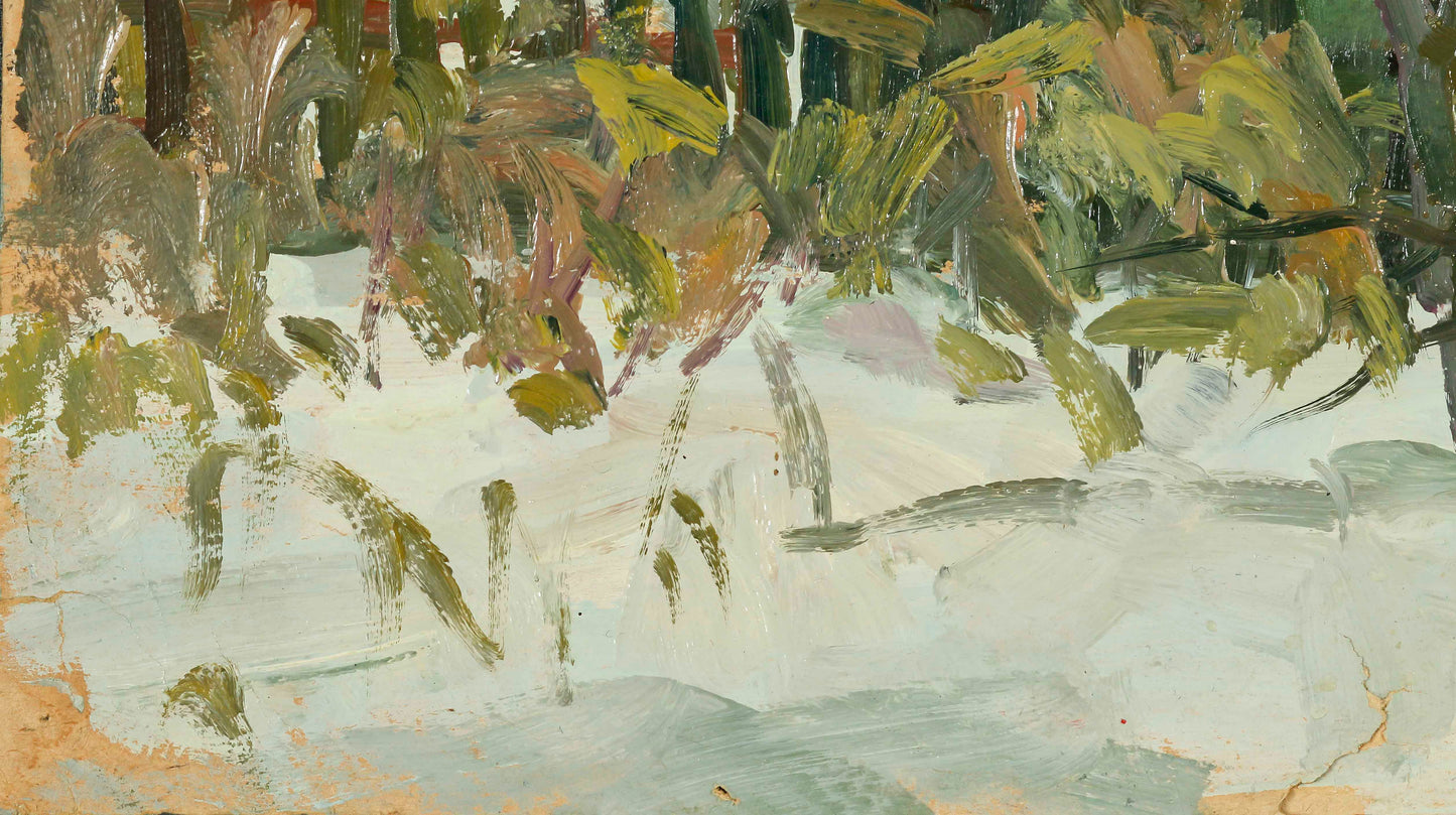 First snow oil painting