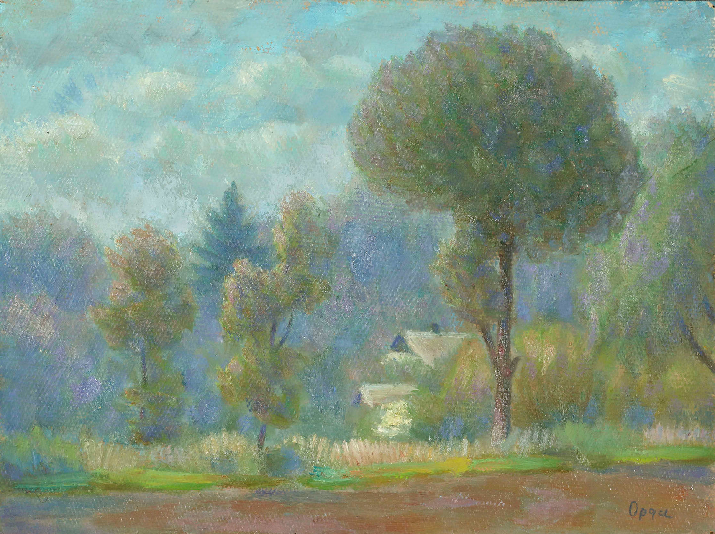 Morning in the woods oil painting