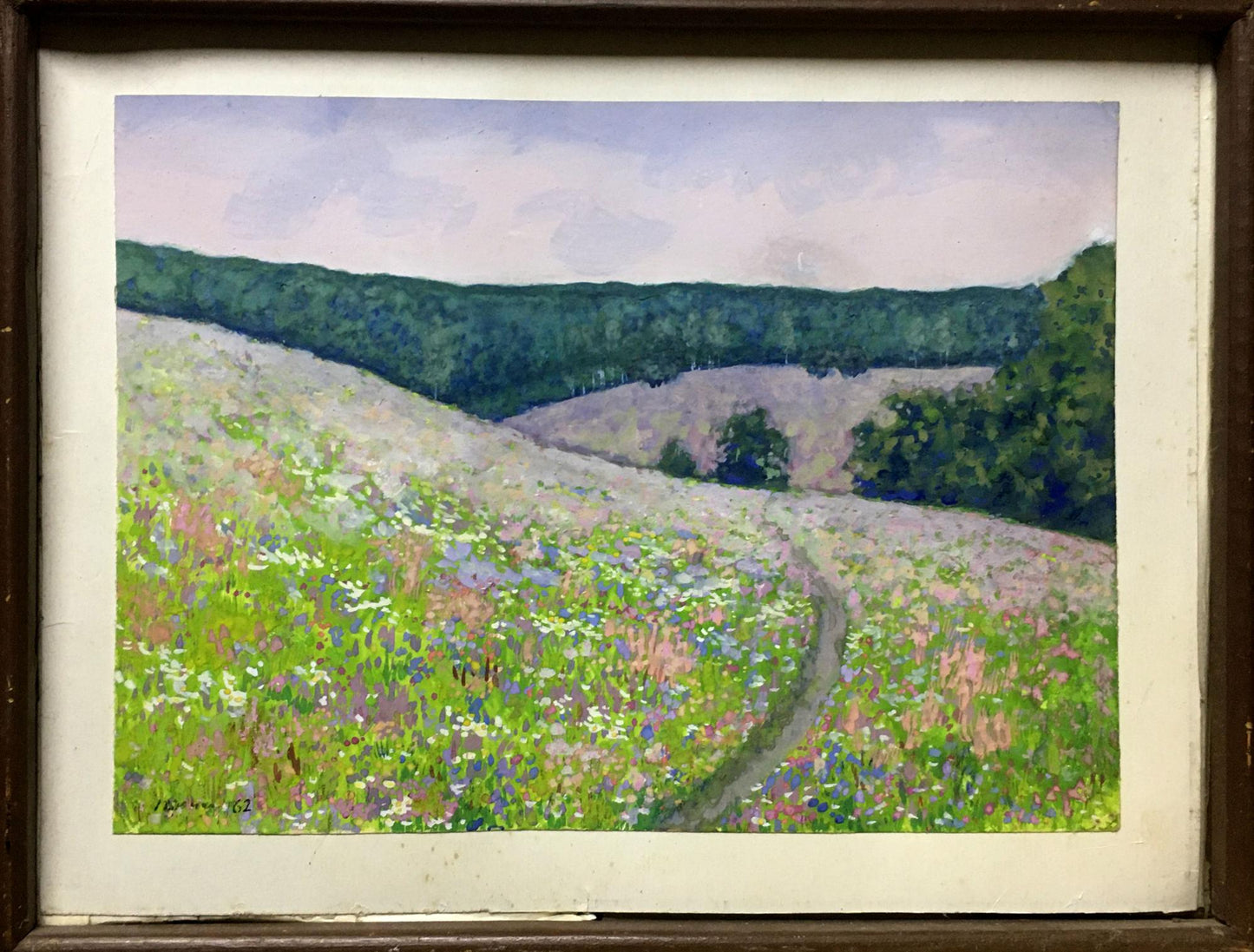 Watercolor painting Flower field Ivan Kirillovich Tsyupka