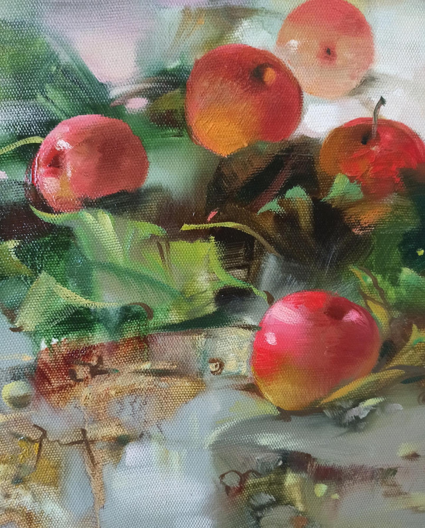 Abstract oil painting Red Bounty Anatoly Tarabanov