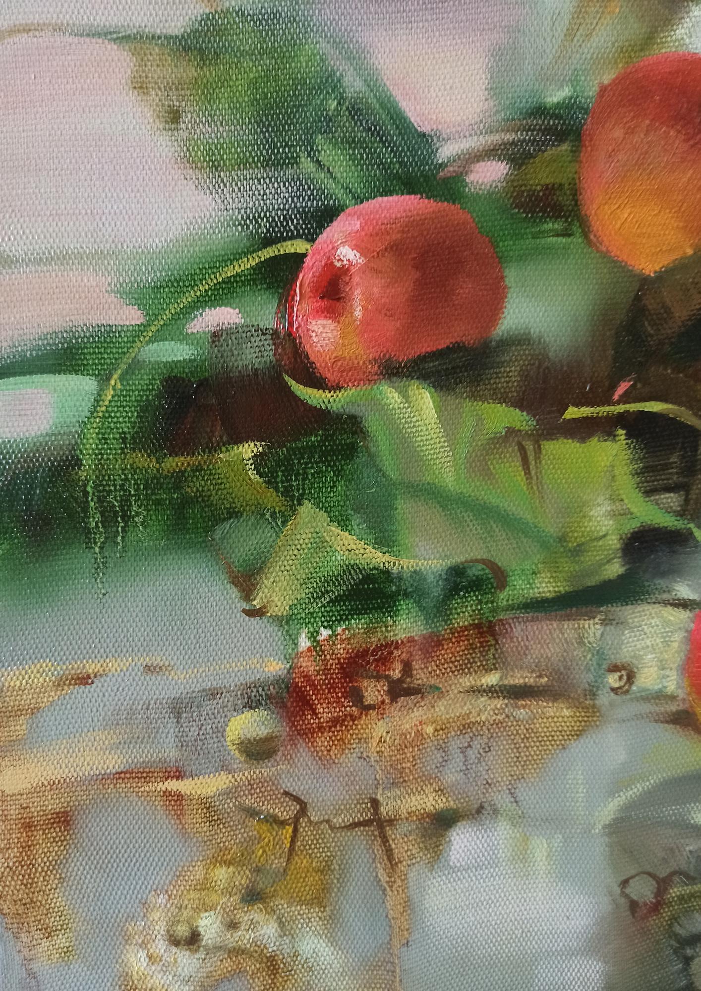 Abstract oil painting Red Bounty Anatoly Tarabanov