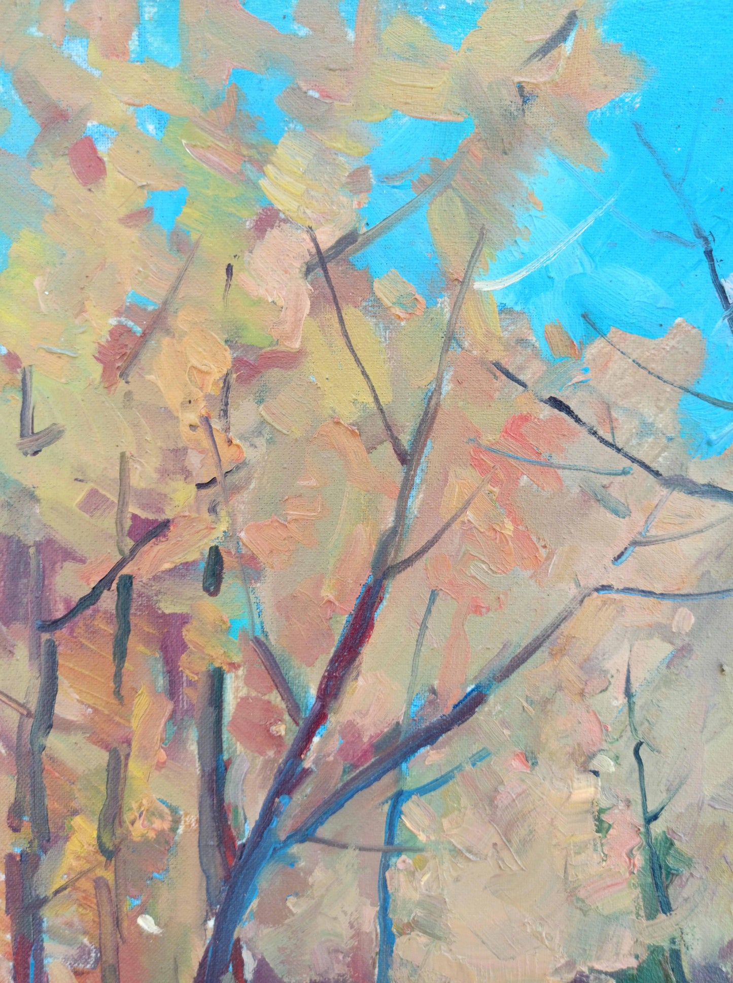 Oil painting Autumn alley Peter Dobrev