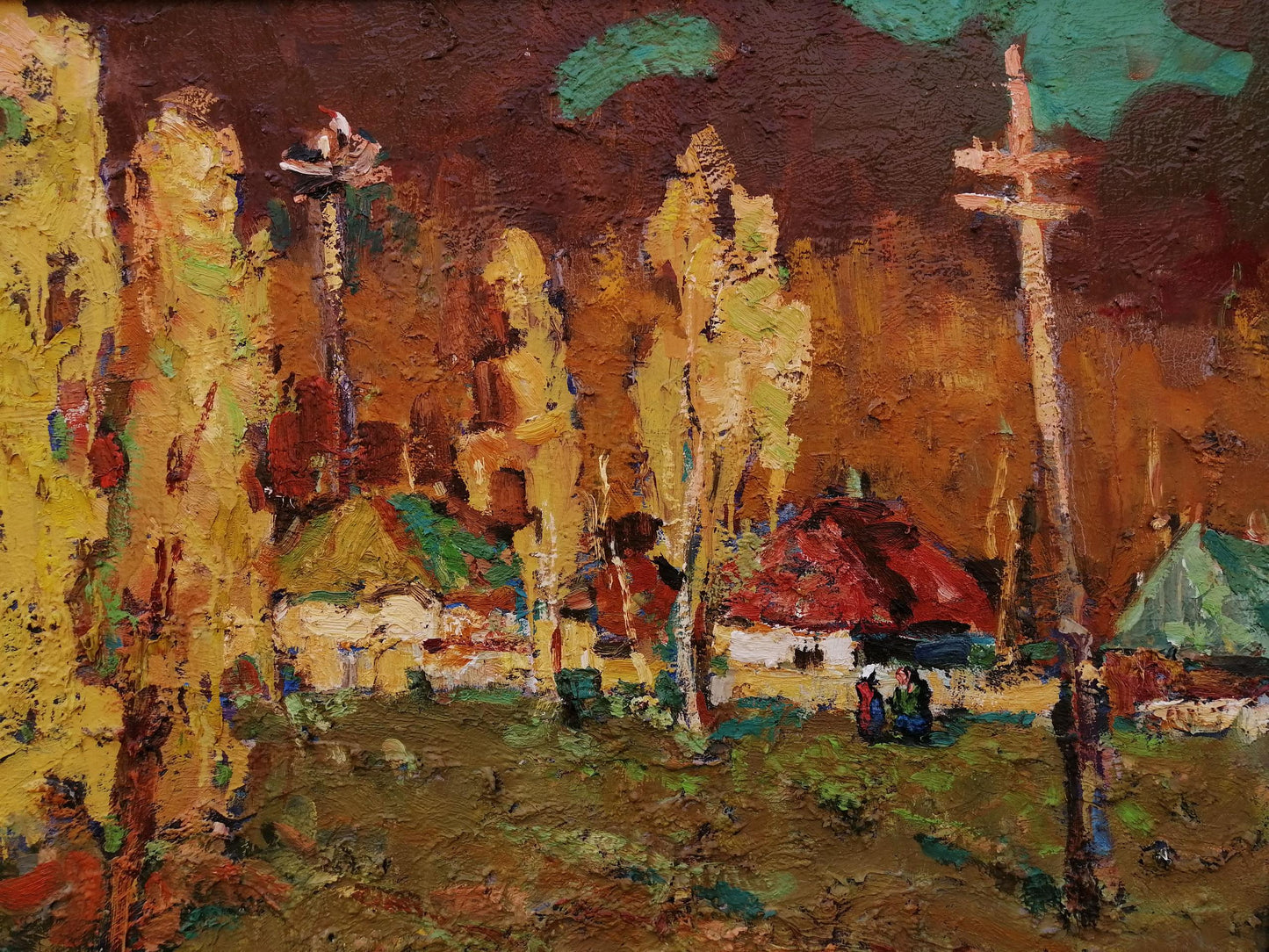 Oil Painting Nature Landscape Village landscape