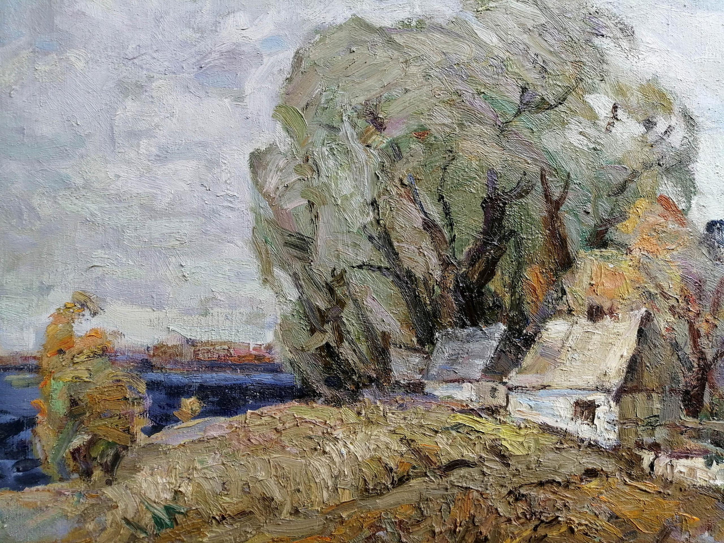 Oil painting Autumn landscape