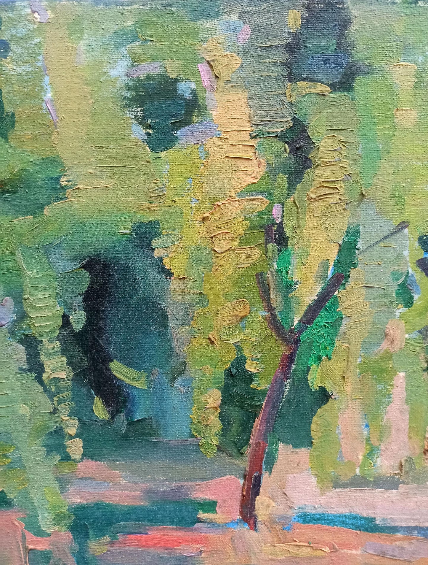 Oil painting pond