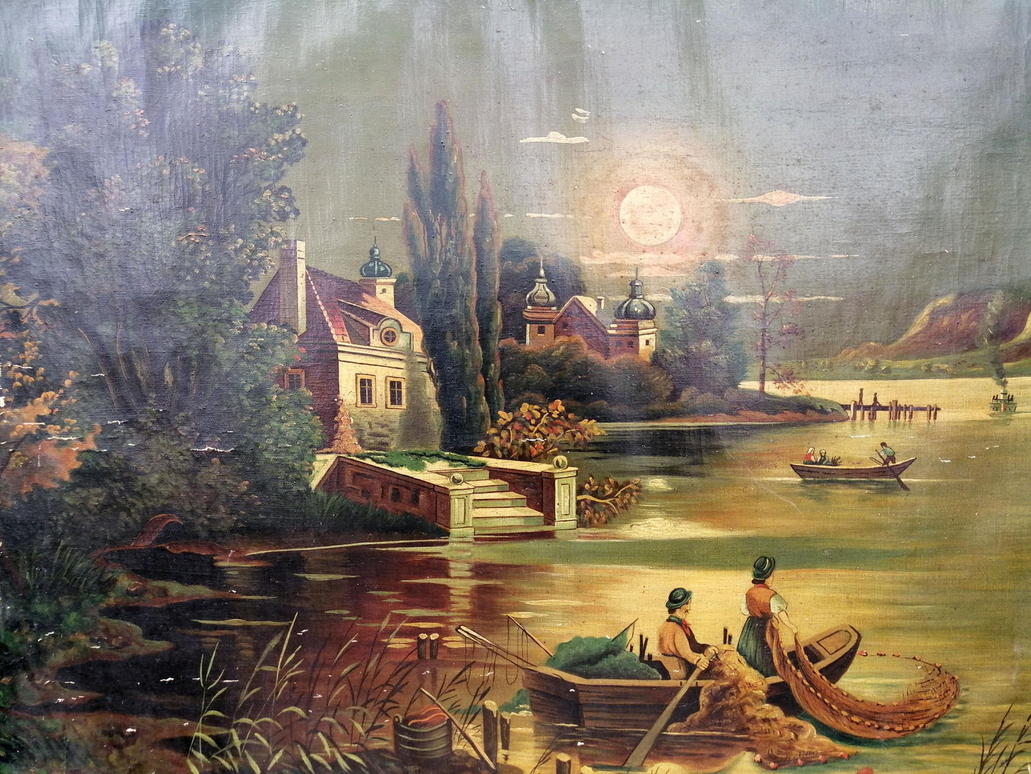 Oil painting Italian landscape Unknown artist