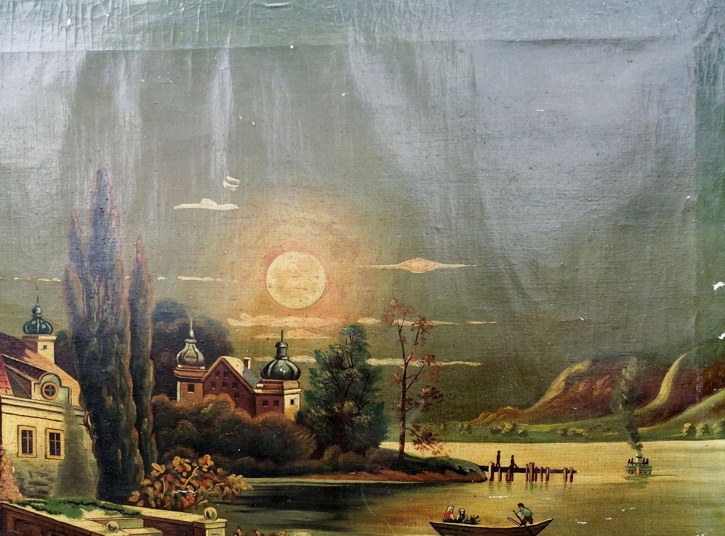 Oil painting Italian landscape Unknown artist