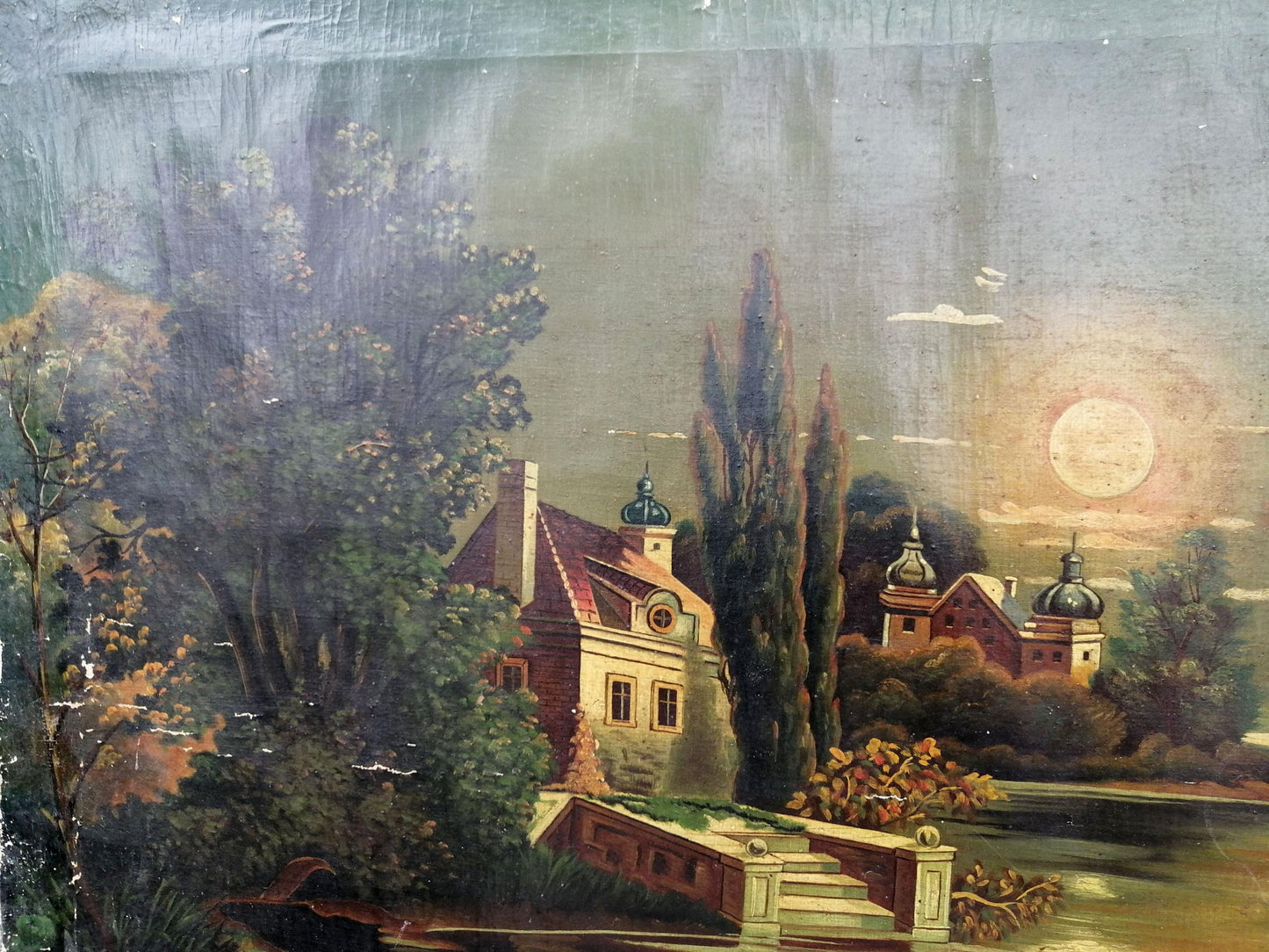 Oil painting Italian landscape Unknown artist