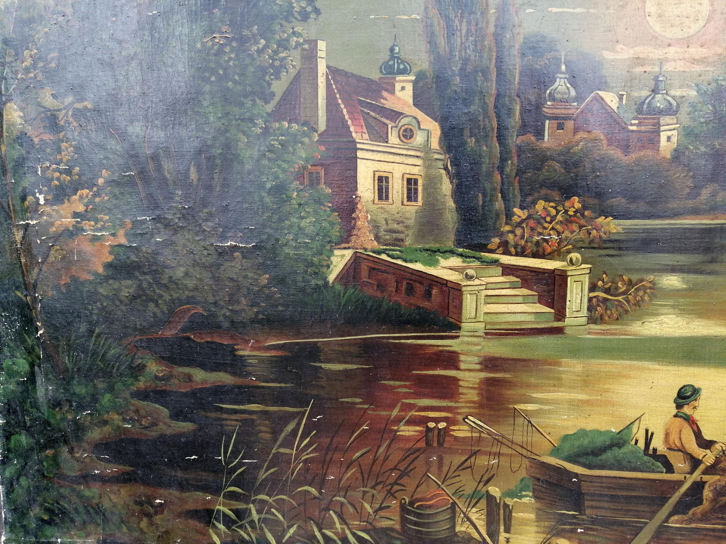 Oil painting Italian landscape Unknown artist