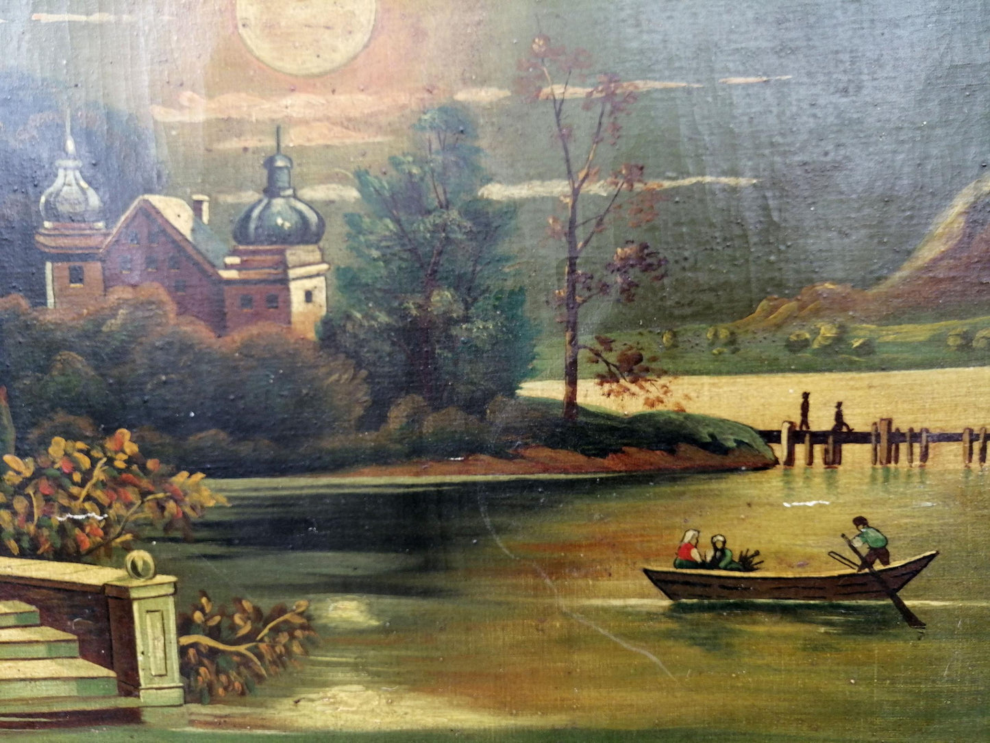 Oil painting Italian landscape Unknown artist