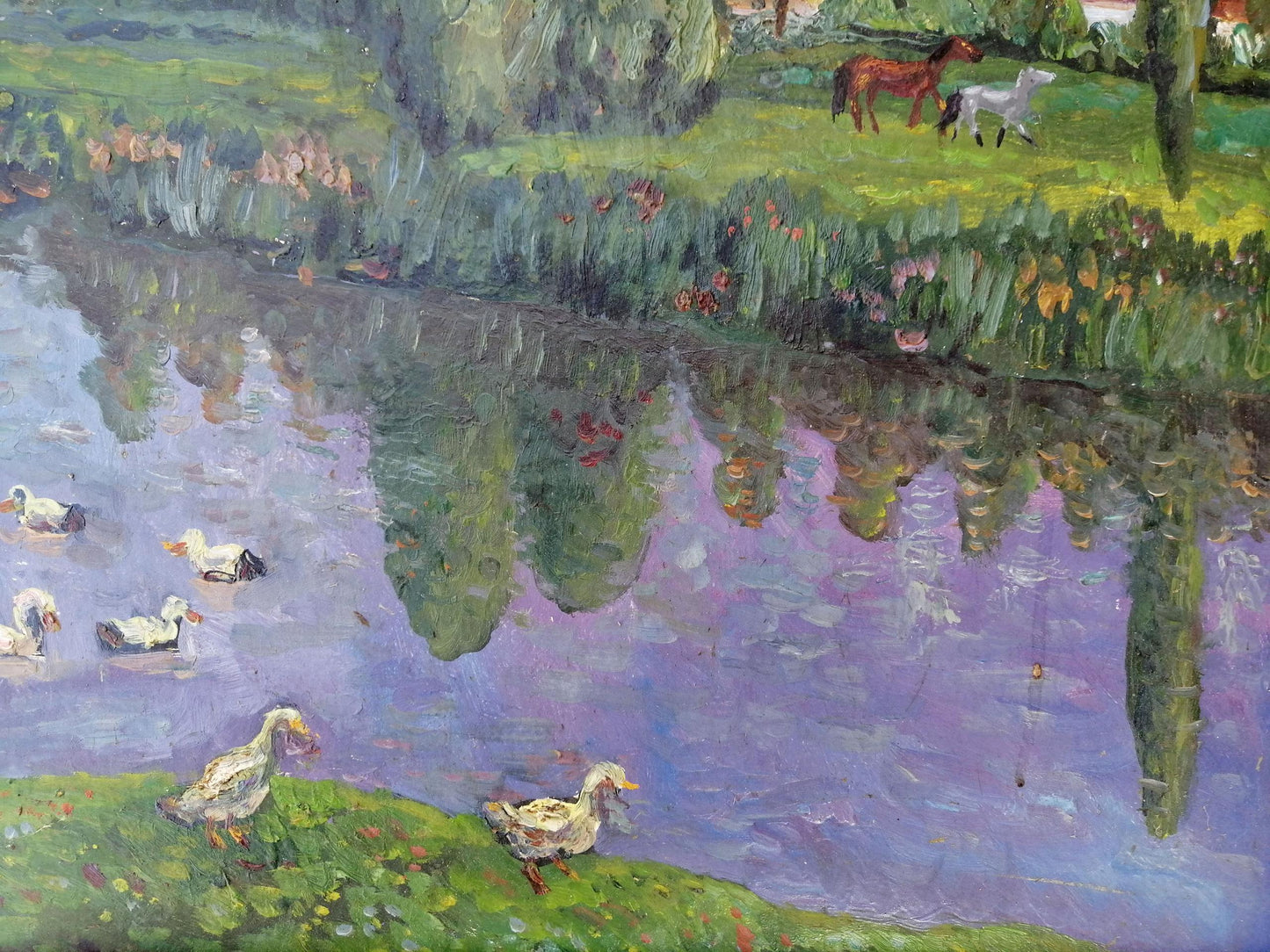Oil painting Ducks in the lake Yalovenko Alexander Ivanovich