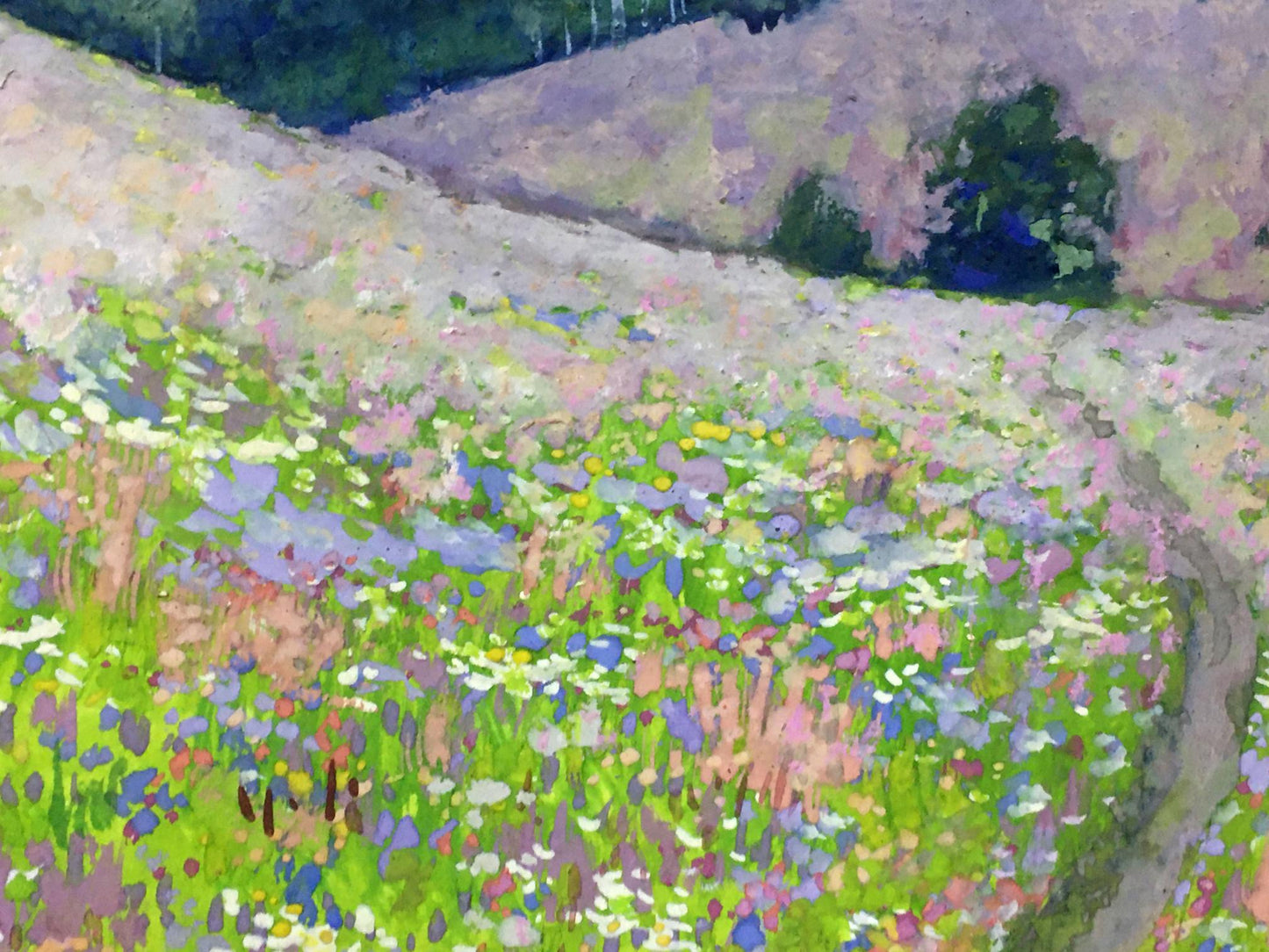 Watercolor painting Flower field Ivan Kirillovich Tsyupka