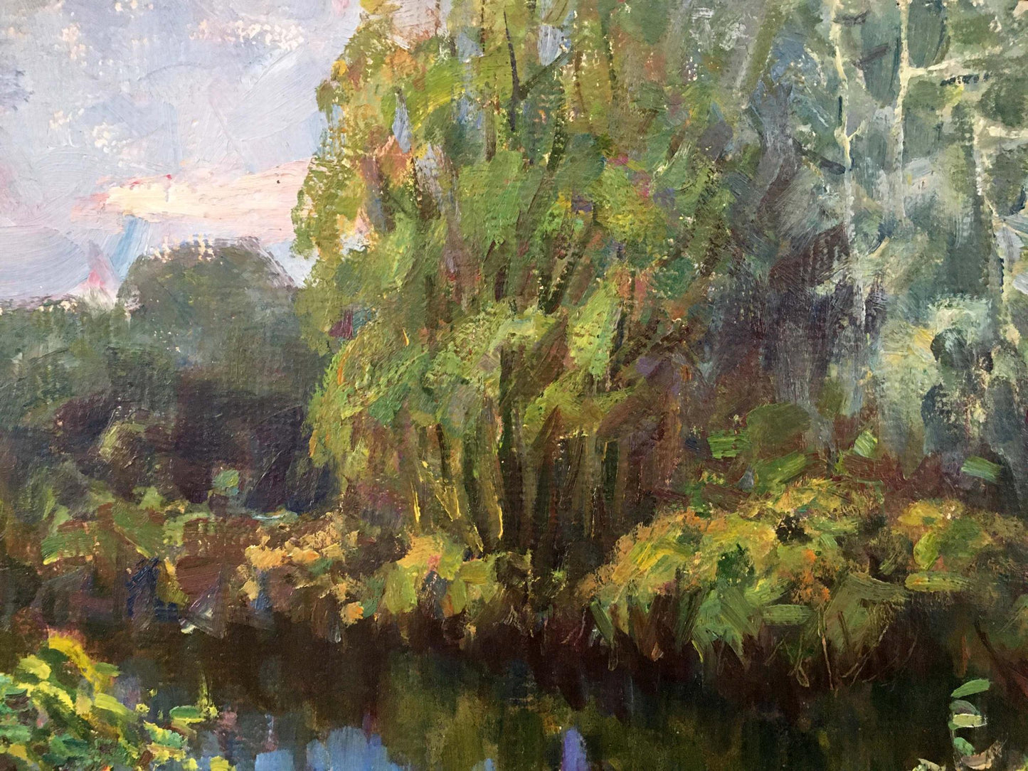 Oil painting Gatherings near the river Unknown artist