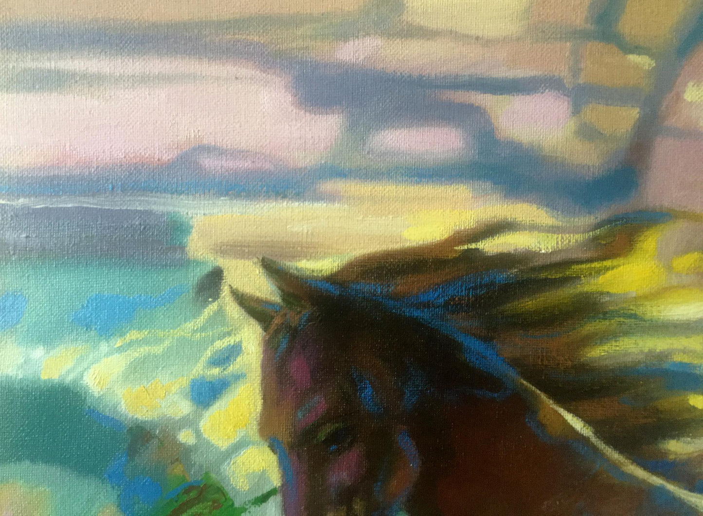 Abstract oil painting Horses Anatoly Borisovich Tarabanov