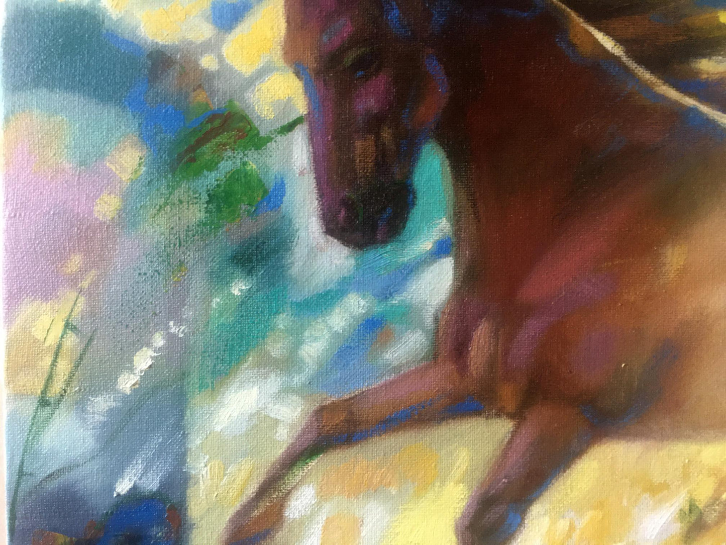 Abstract oil painting Horses Anatoly Borisovich Tarabanov