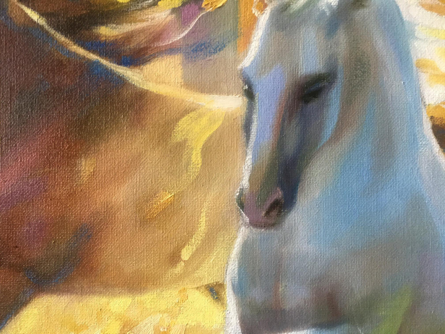 Abstract oil painting Horses Anatoly Borisovich Tarabanov