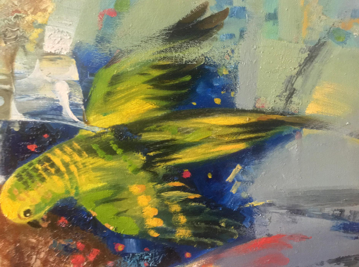 Abstract oil painting Feathered friends Anatoly Borisovich Tarabanov