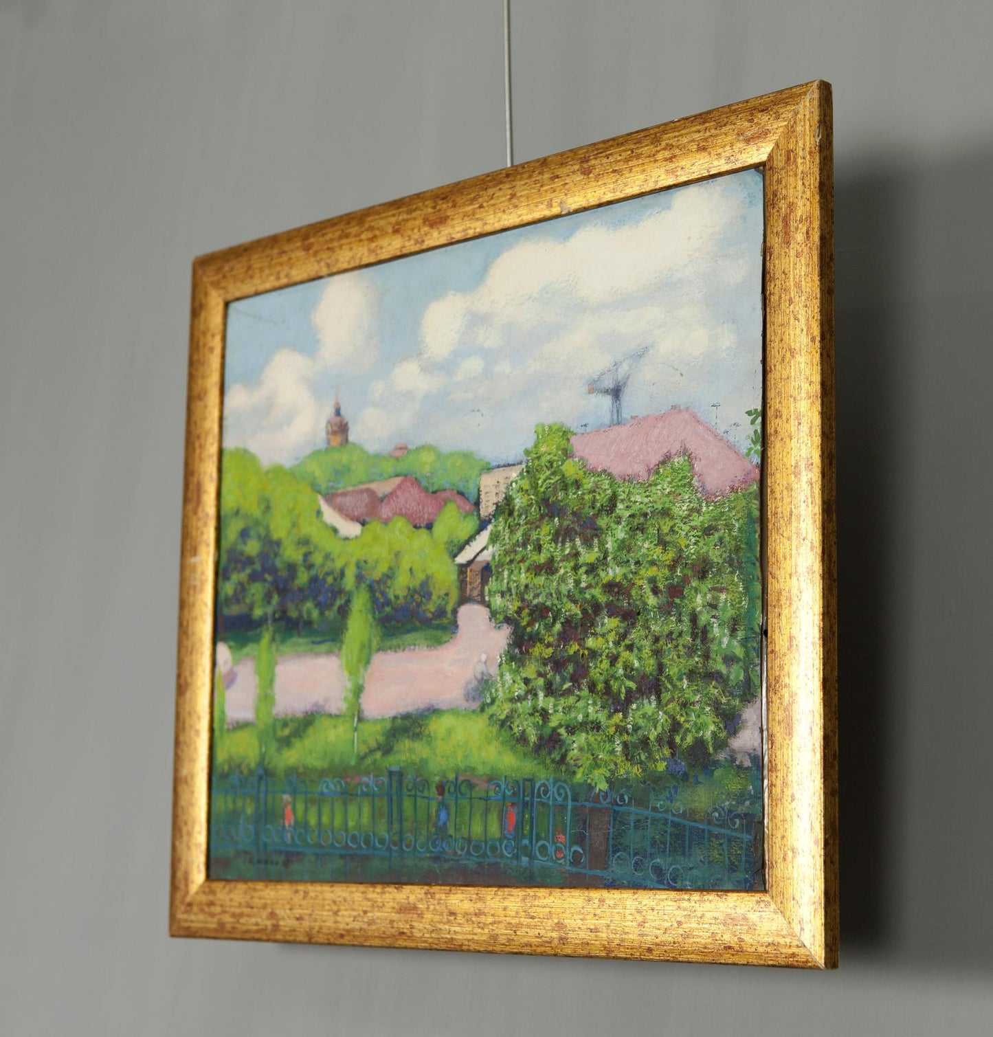 Oil Painting Summer Landscape in the Village
