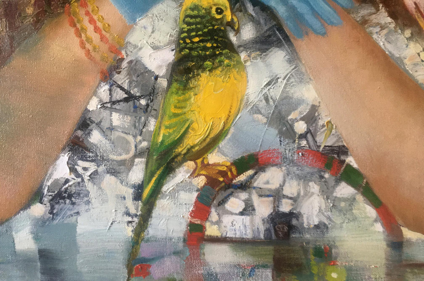 Abstract oil painting Feathered friends Anatoly Borisovich Tarabanov