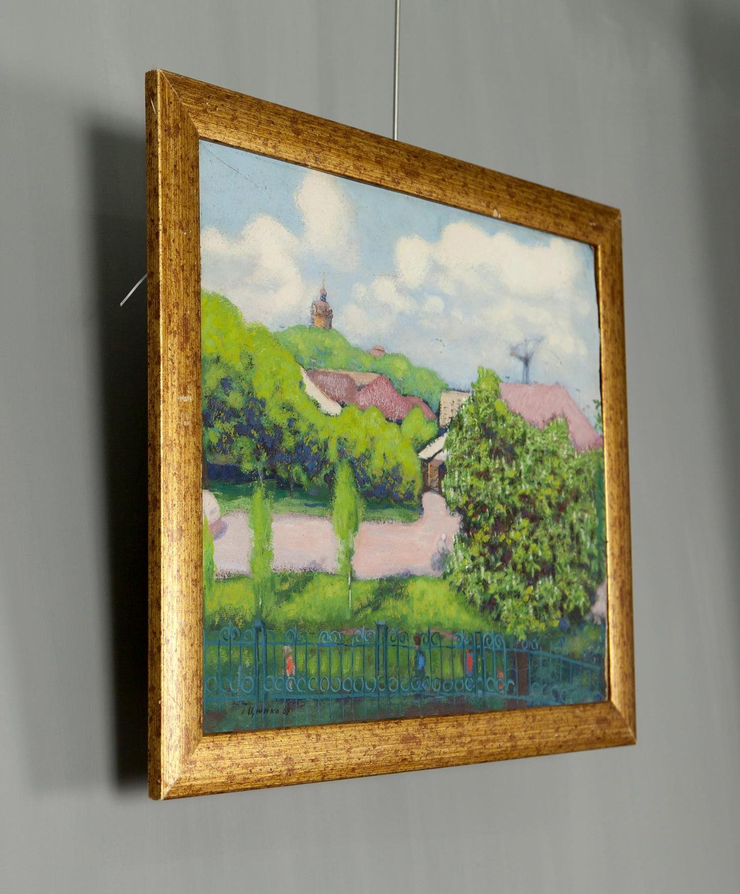 Oil Painting Summer Landscape in the Village