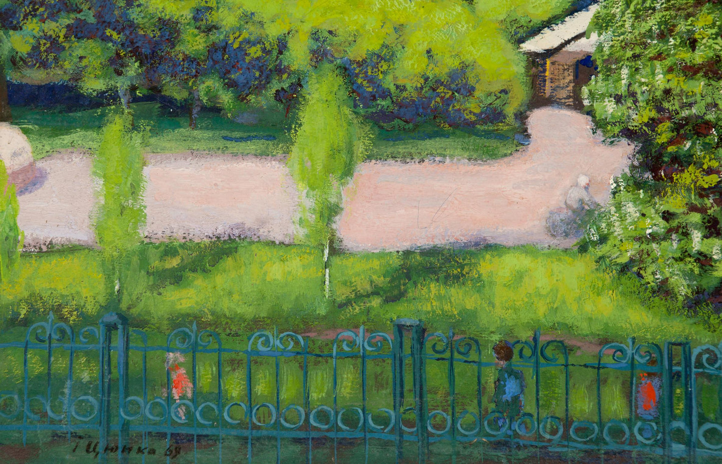 Oil Painting Summer Landscape in the Village