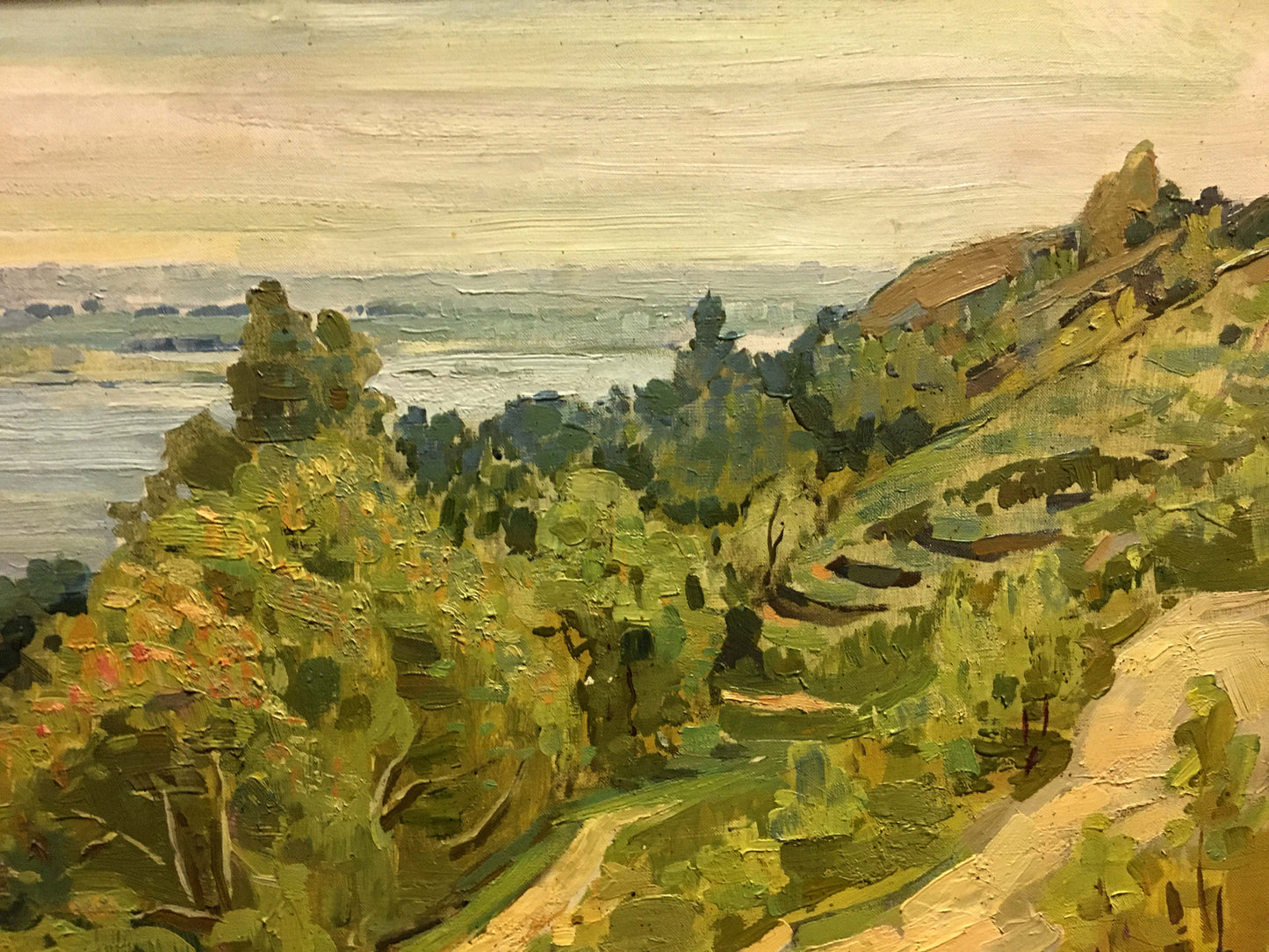 Oil painting River landscape Pianida Boris Nikitich