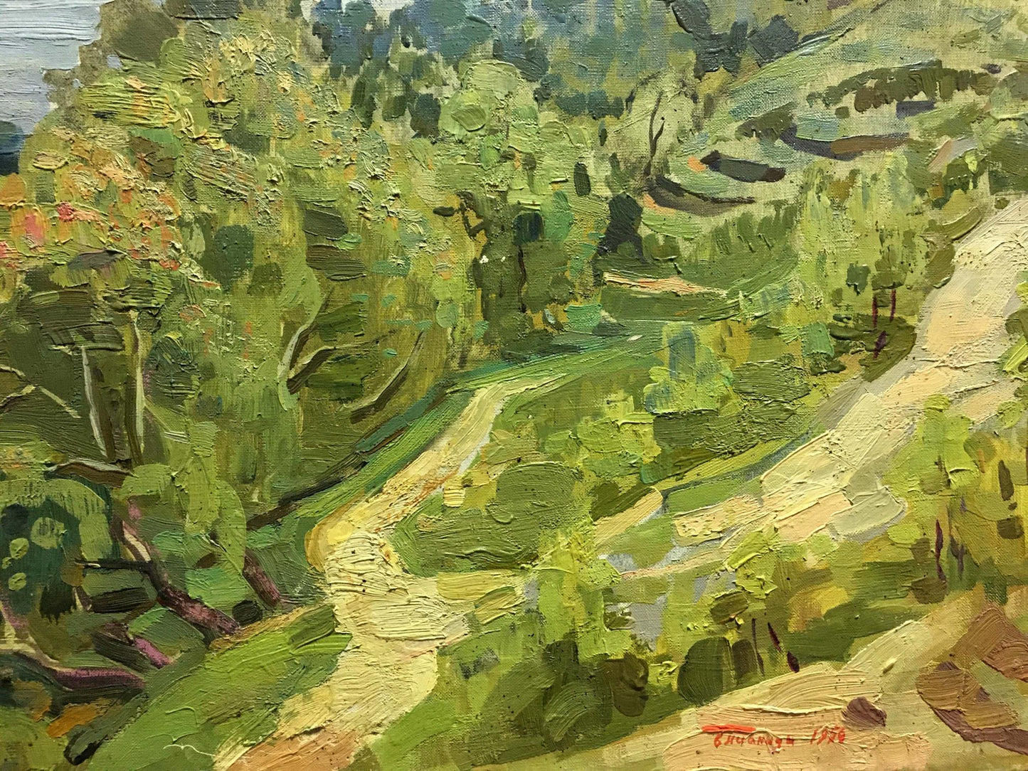 Oil painting River landscape Pianida Boris Nikitich