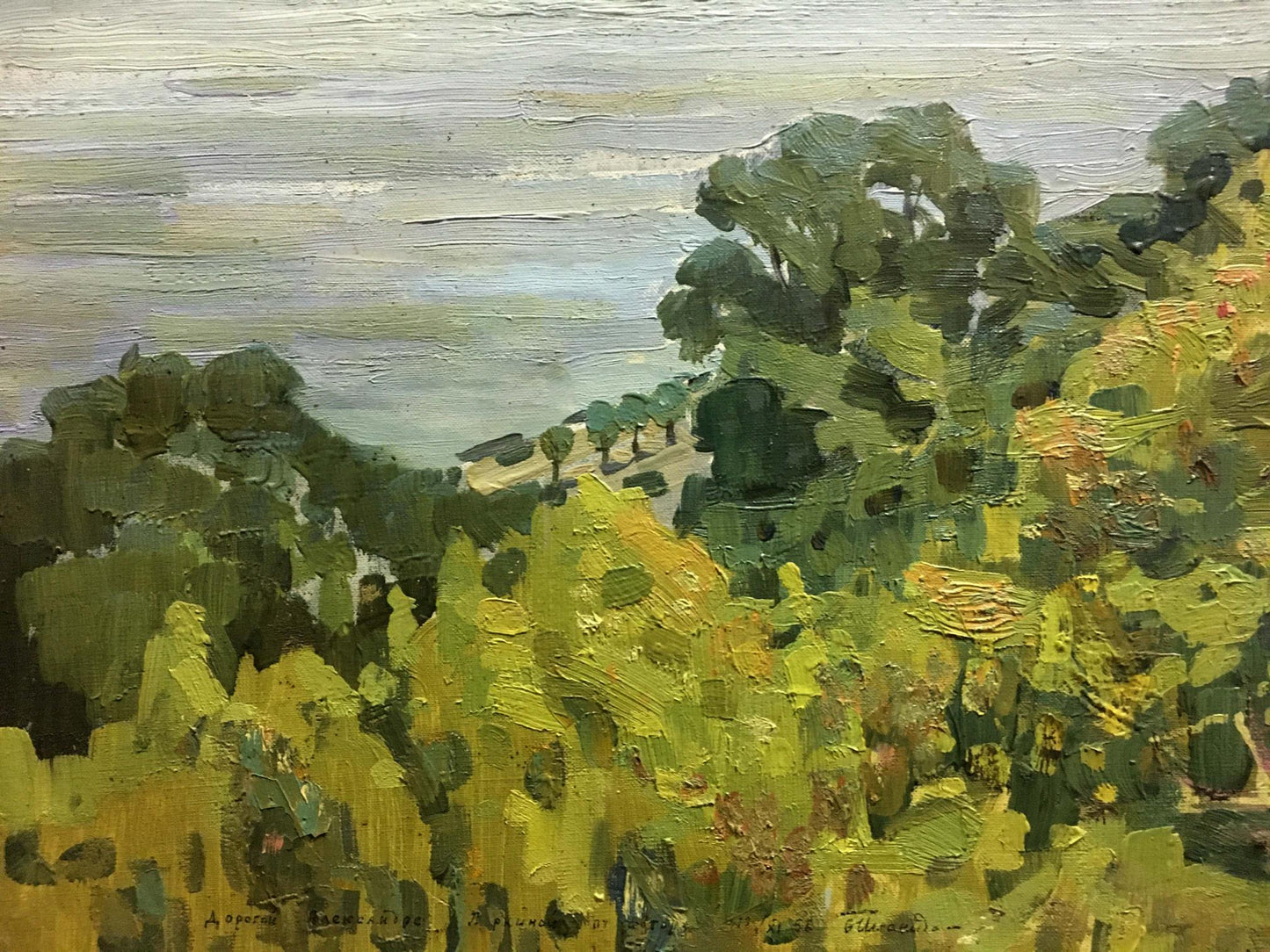 Oil painting River landscape Pianida Boris Nikitich