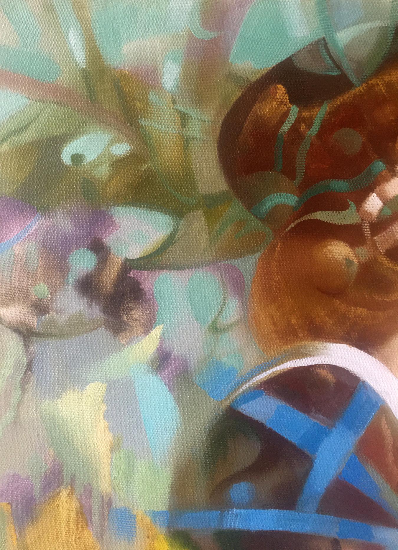 The abstract oil painting "A Moment in Time" by Anatoly Borisovich Tarabanov
