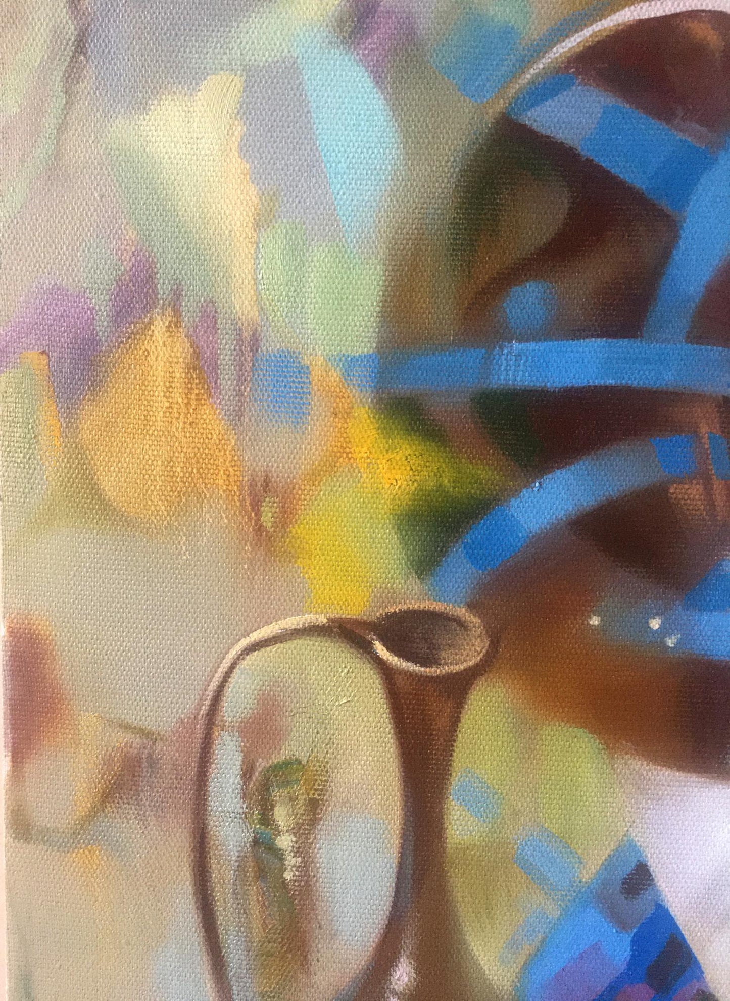 The abstract oil painting "A Moment in Time" showcases Anatoly Borisovich Tarabanov's vision