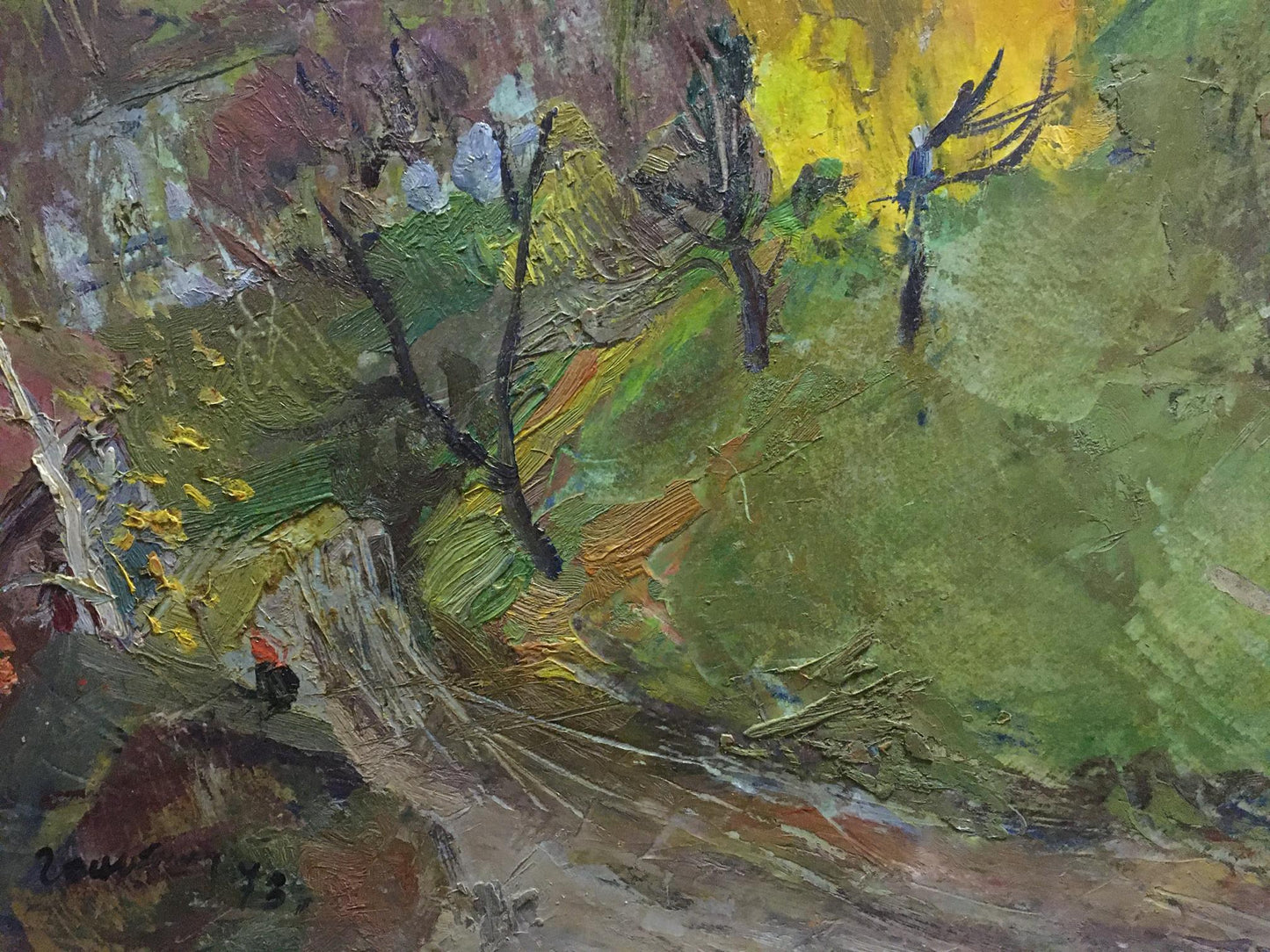 Oil painting At the hill Gantman Moses Faybovich