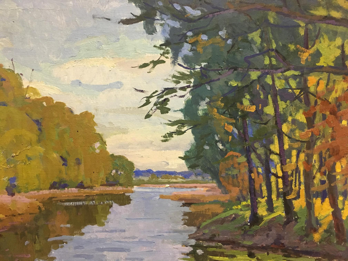 Oil painting River landscape Vladimir Korostelev