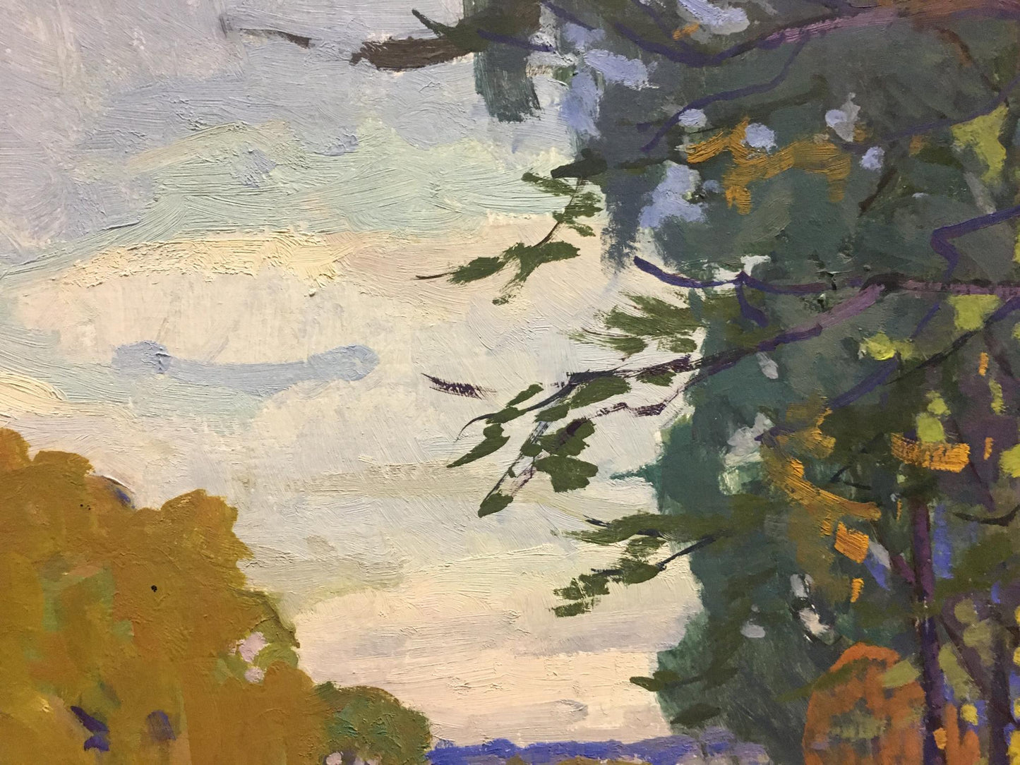 Oil painting River landscape Vladimir Korostelev