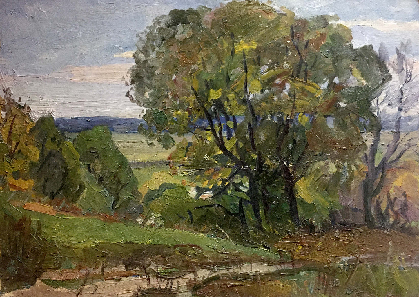 Oil painting Old big tree Unknown artist