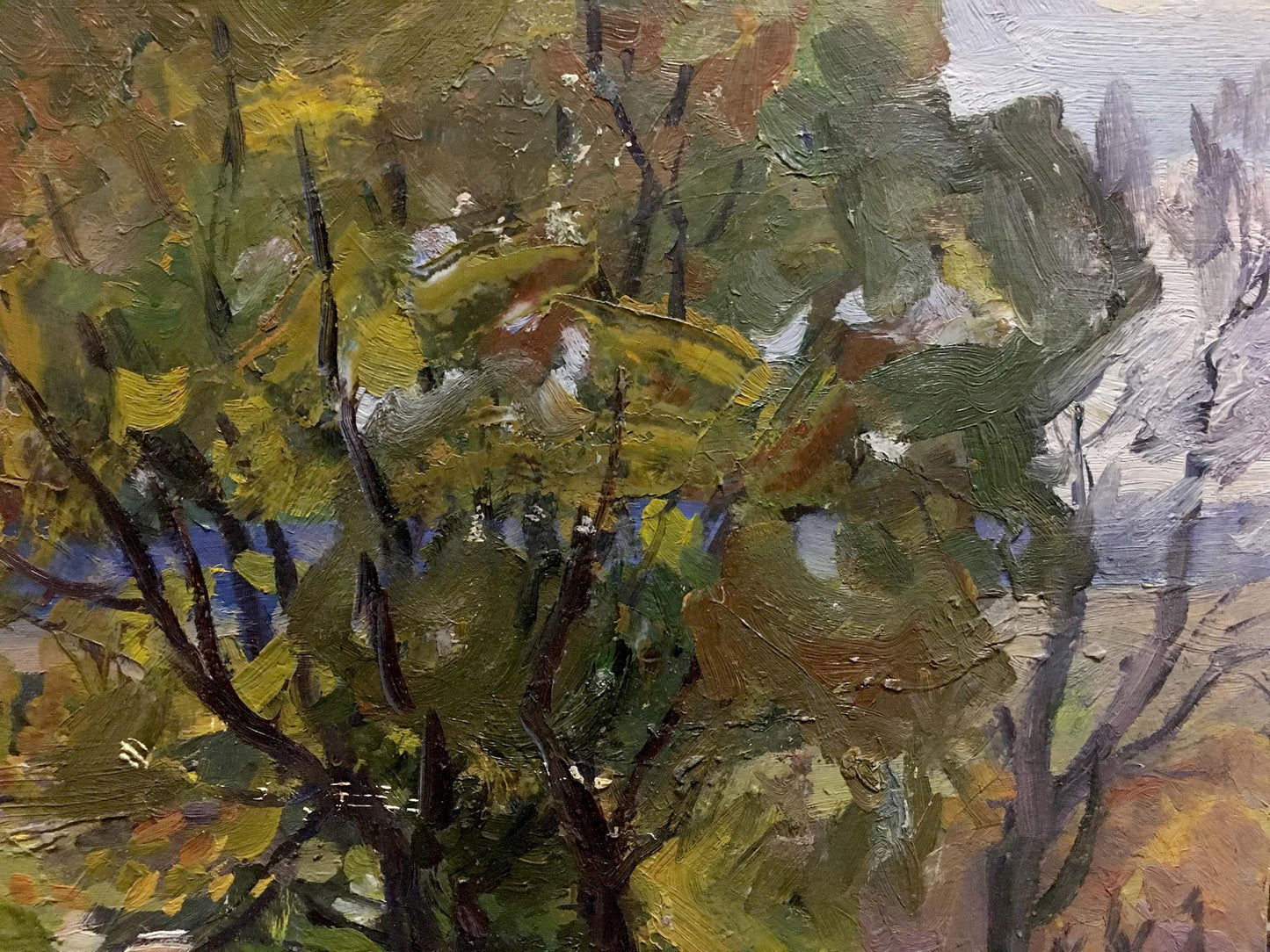Oil painting Old big tree Unknown artist