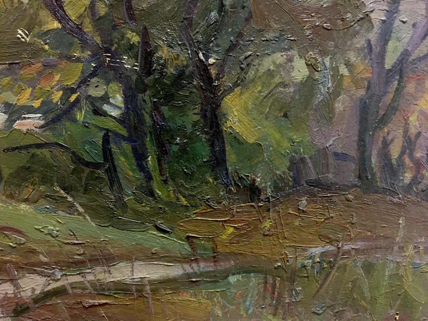 Oil painting Old big tree Unknown artist