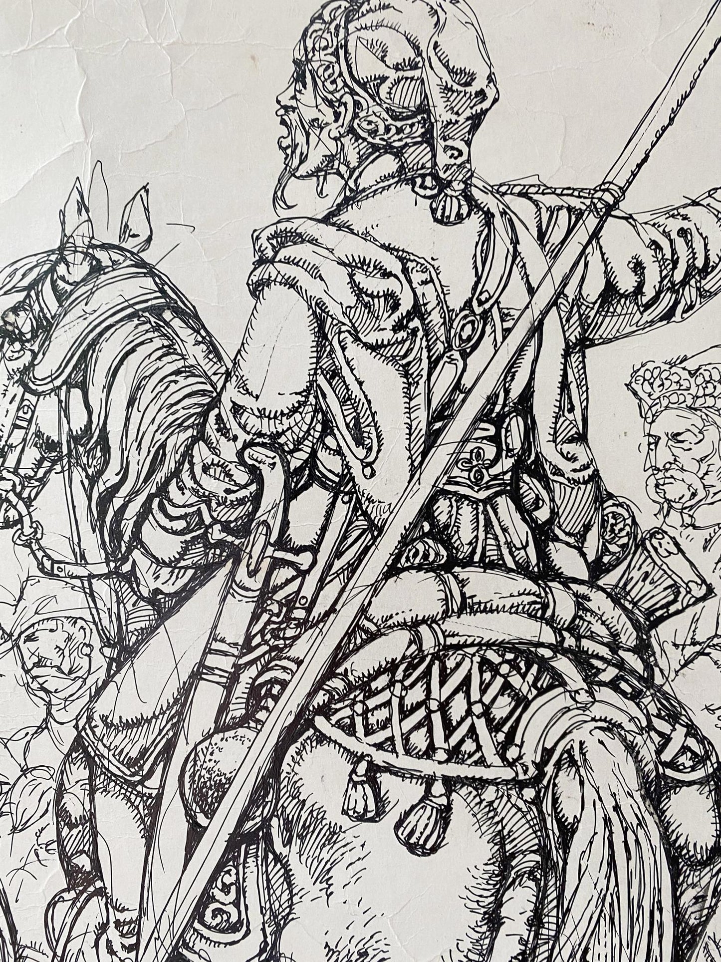 Ink painting Taras Bulba Litvinov Oleg Arkad'yevich
