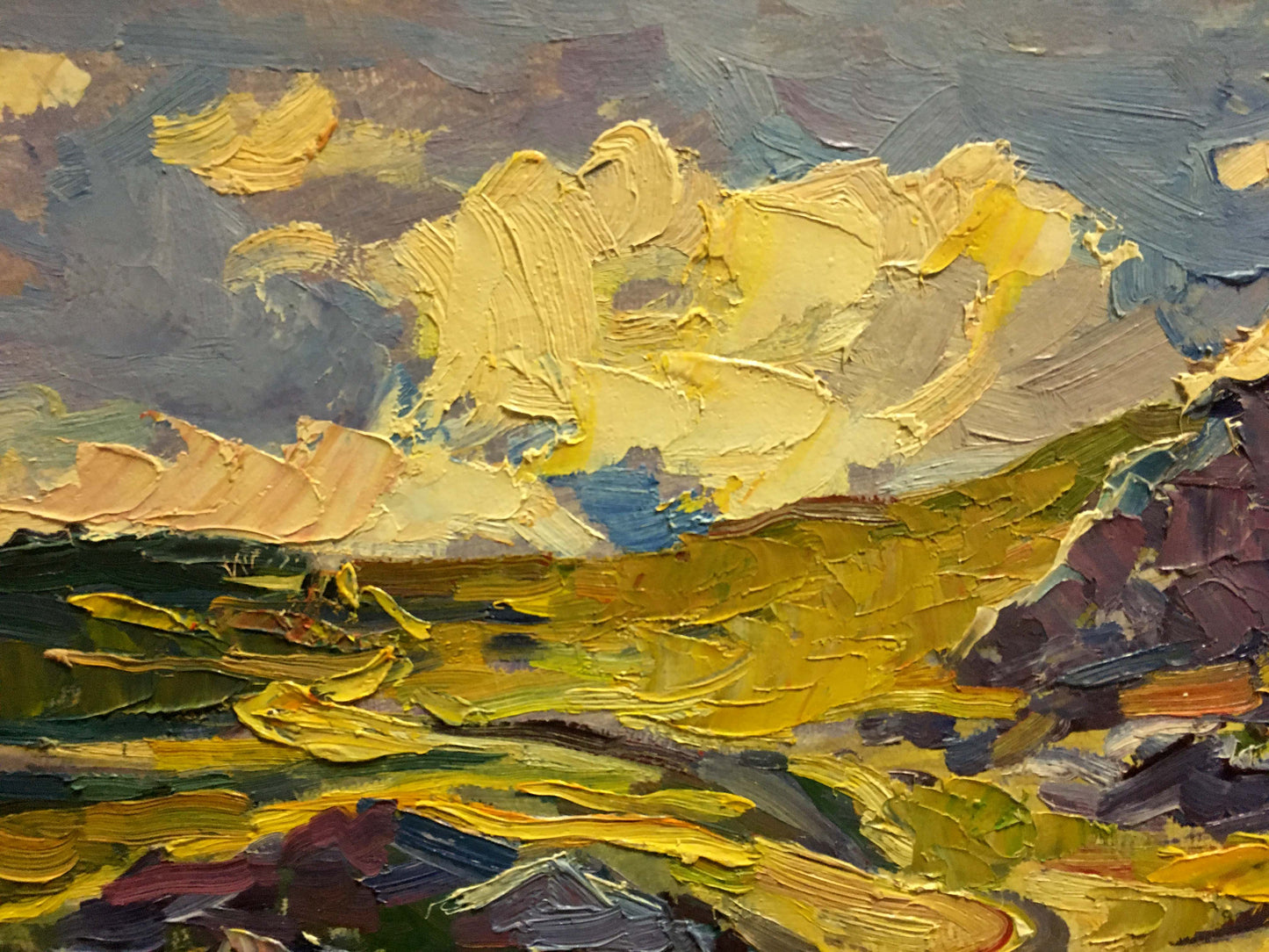 Oil painting Mountain evening landscape Shapovalov Sergey Gavrilovich
